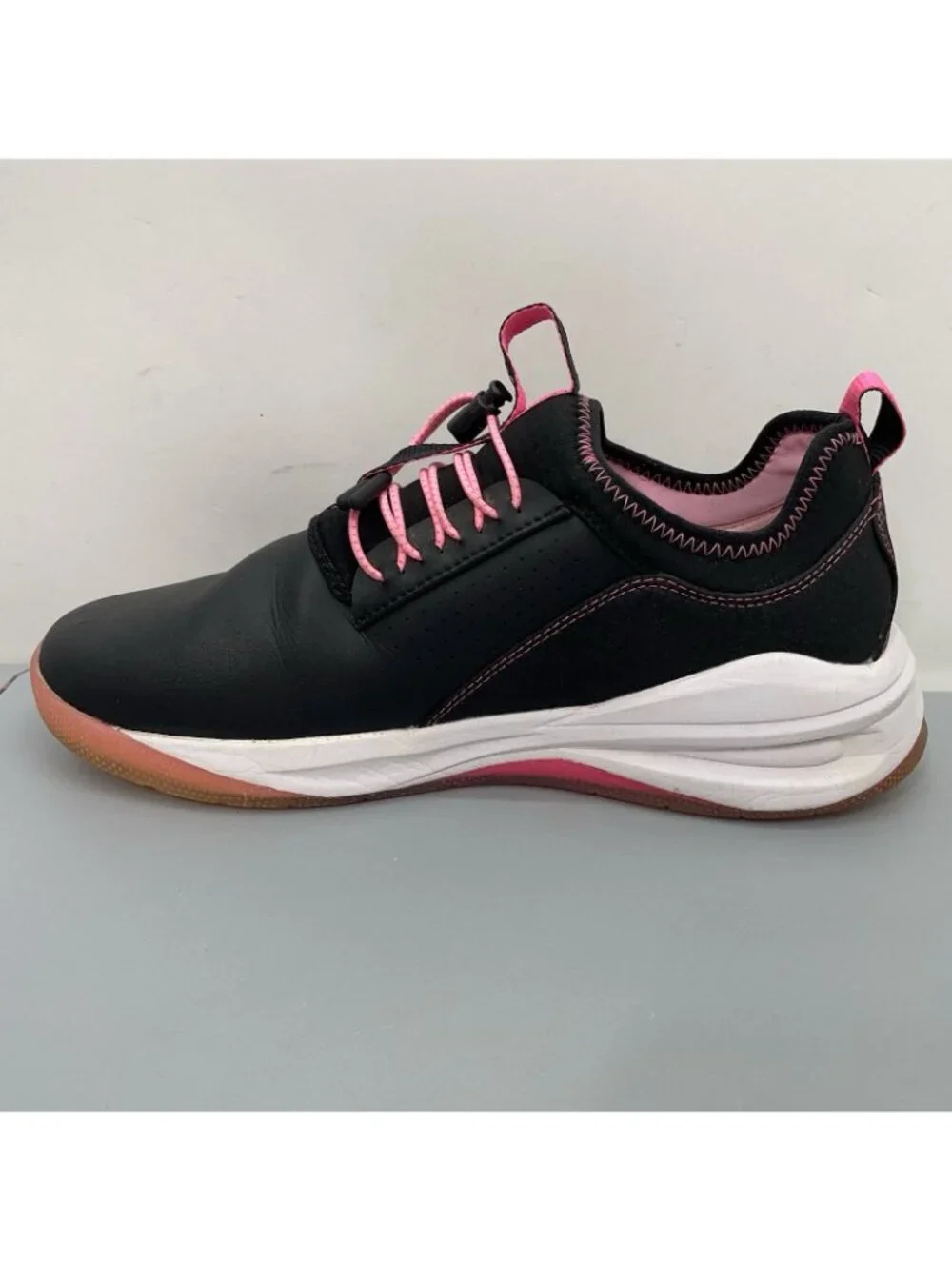 Women's Black and Pink Athletic Sneakers